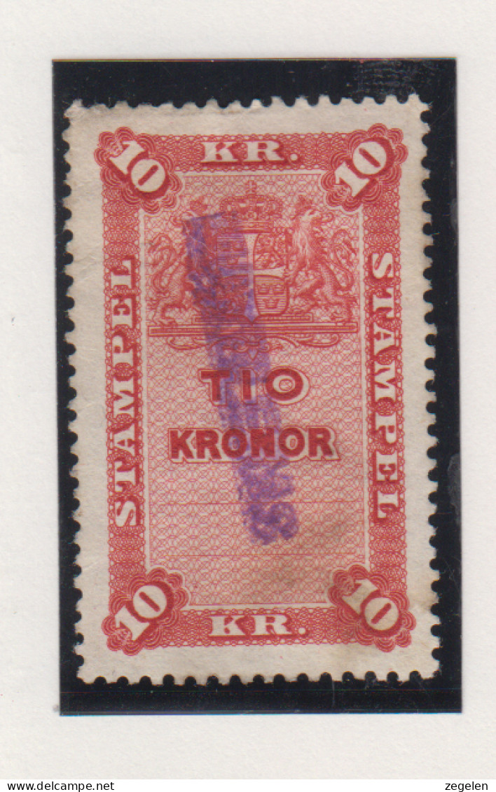 Zweden Fiskale Zegel Cat. Barefoot : Staempel(Documentary) 53 Tanding 13 - Revenue Stamps