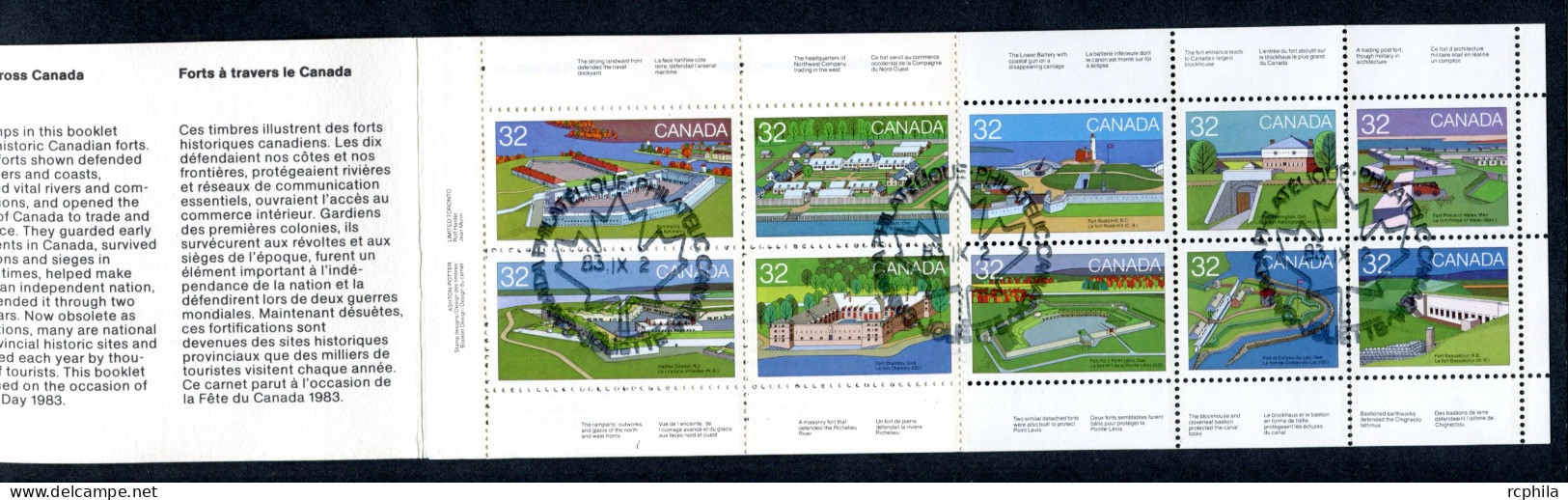 RC 16016 CANADA BK86 FORTS ACROSS CANADA CARNET COMPLET BOOKLET USED OBLITÉRÉ - Cuadernillos Completos