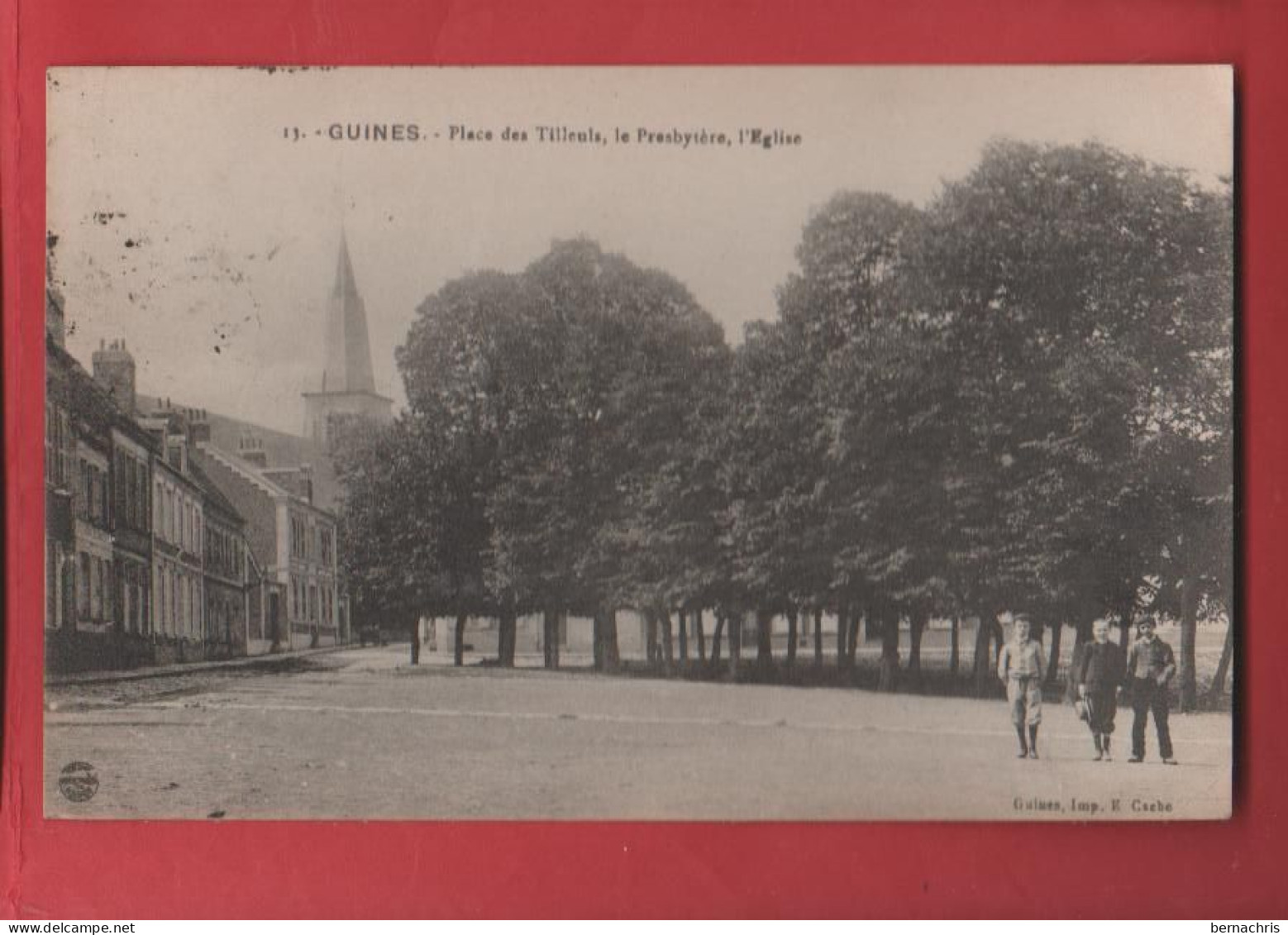 GUINES       Place Des Tilleuls , Le Presbytère , L'église       62 - Guines