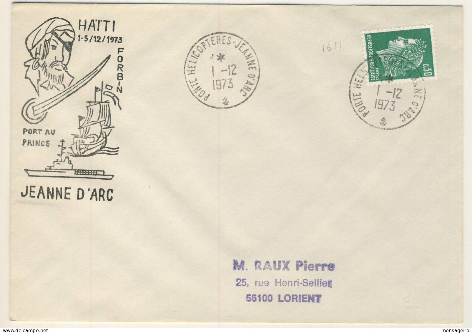 (C01) - HAITI - COVER FRENCH HELICOPTERS CARRIER "JEANNE D ARC" IN HAITIAN WATERS => FRANCE 1973 - Haiti