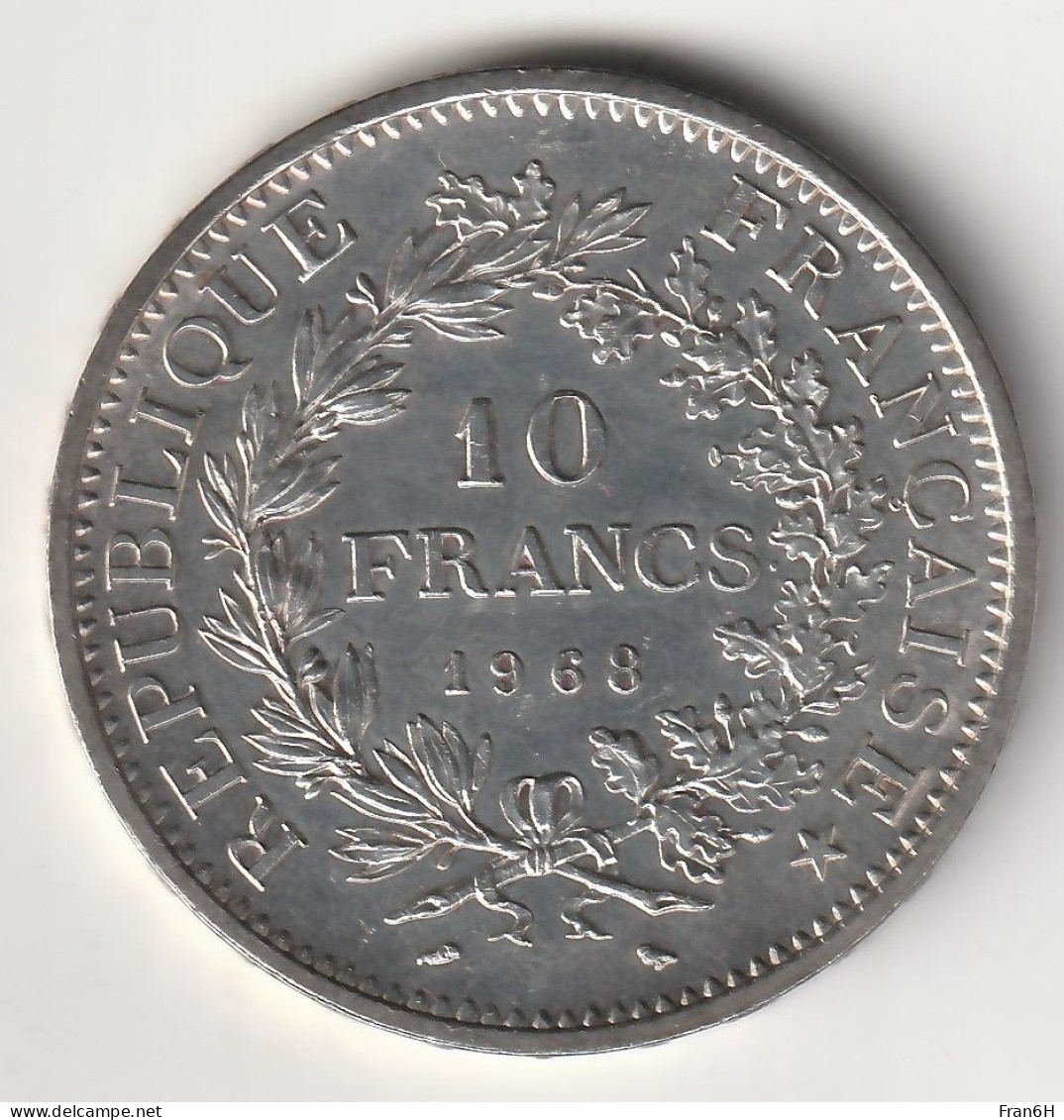 10 Francs Hercule Argent 1968 - Silver - - 10 Francs