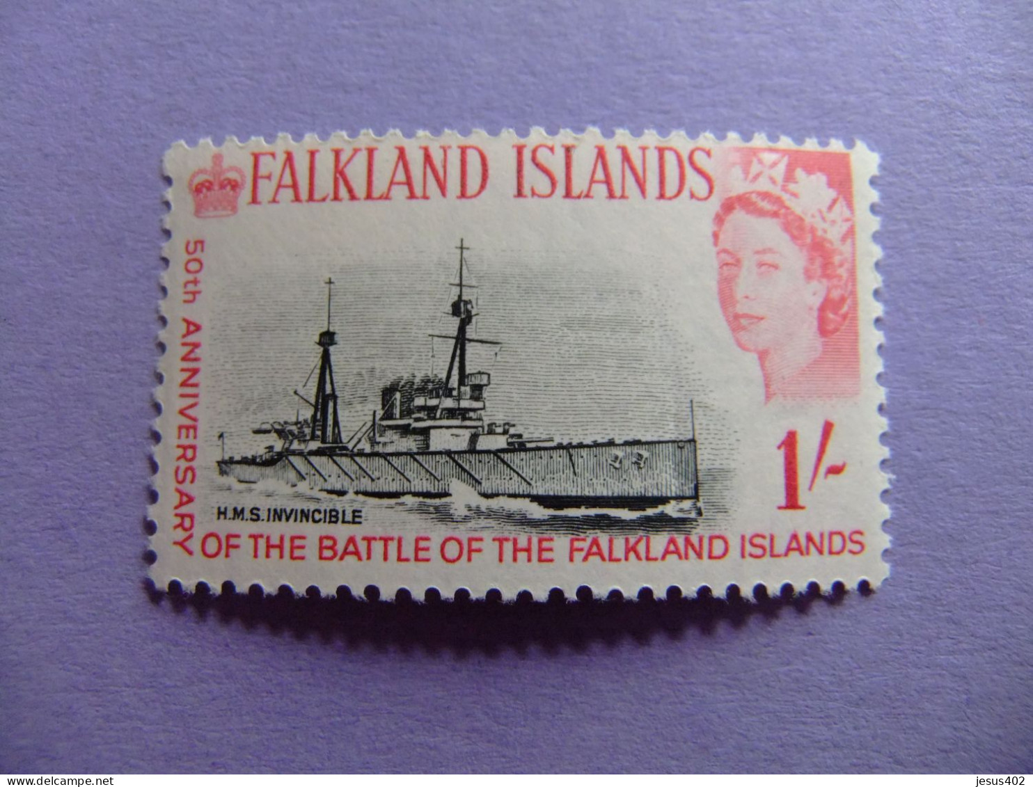 MALVINAS FALKLAND ISLANDS 1964 CUIRASSÉ INVINCIBLE YVERT 146 MNH - Malediven (...-1965)