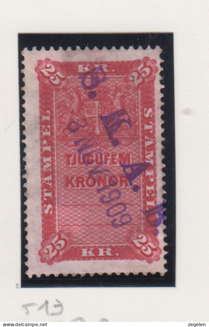 Zweden Fiskale Zegel Cat. Barefoot : Staempel(Documentary) 59 Tanding 13 - Revenue Stamps