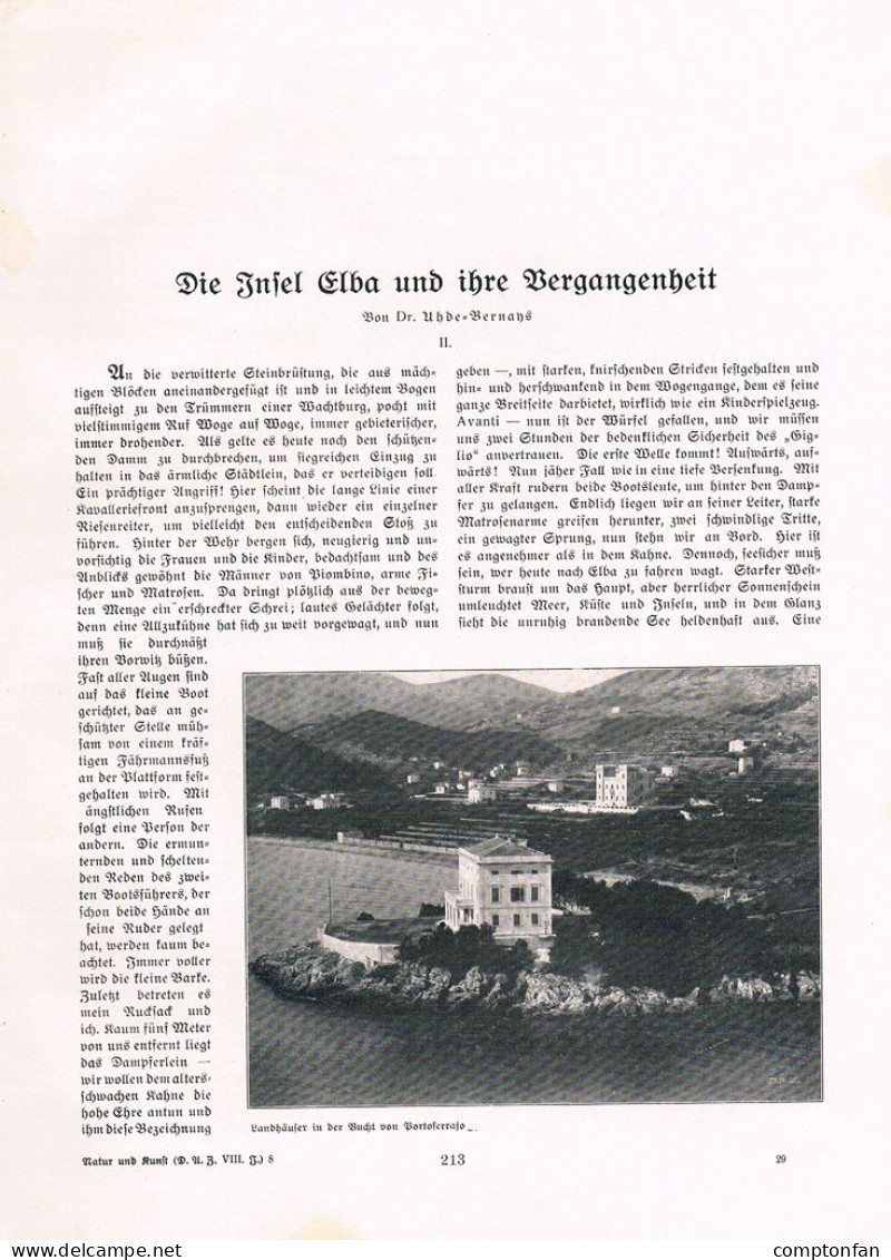 A102 1449 Hermann Uhde-Bernays Insel Elba Portoferraio Artikel 1908 - Sonstige & Ohne Zuordnung