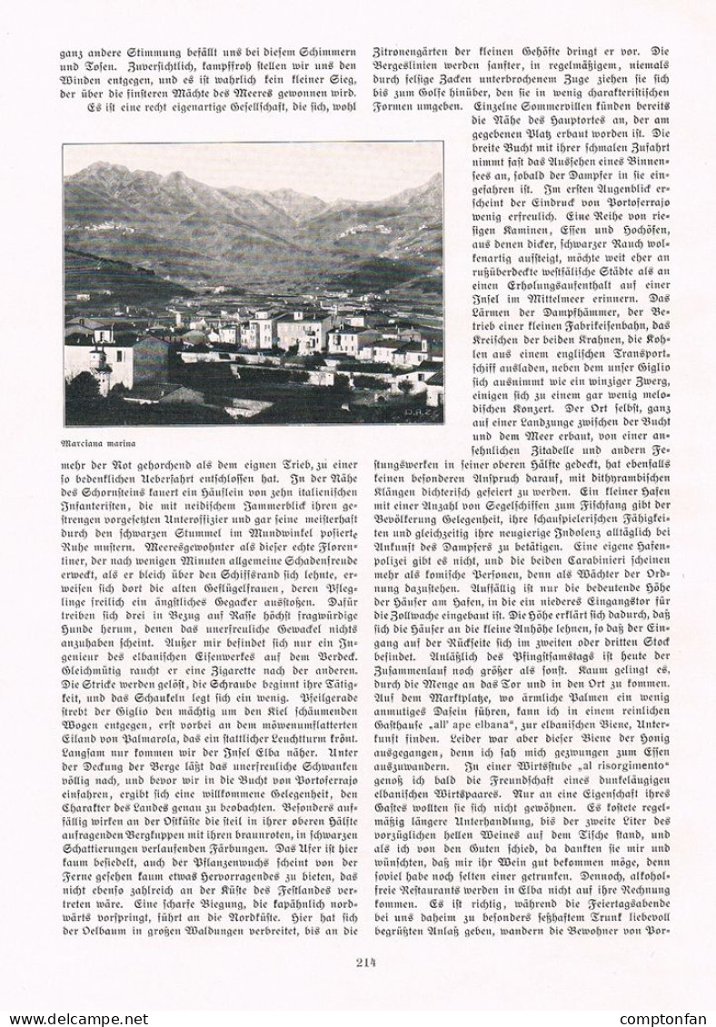 A102 1449 Hermann Uhde-Bernays Insel Elba Portoferraio Artikel 1908 - Autres & Non Classés