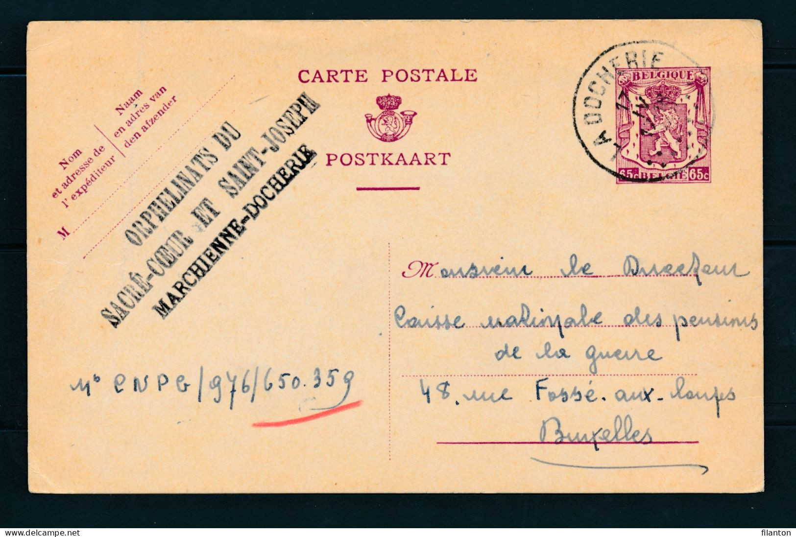 PWS - Cachet "LA DOCHERIE" Dd. 17-04-1948 - (ref.1742) - Cartoline 1934-1951