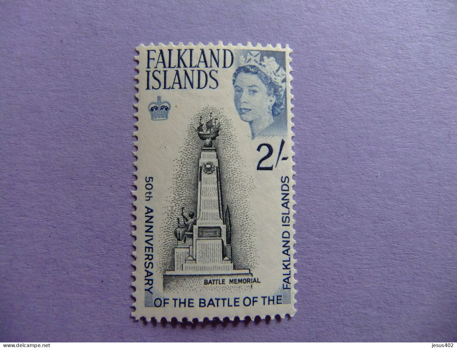 MALVINAS FALKLAND ISLANDS 1964 MEMORIAL DE LA BATALLA E FALKLAND YVERT 147 MNH - Maldives (...-1965)