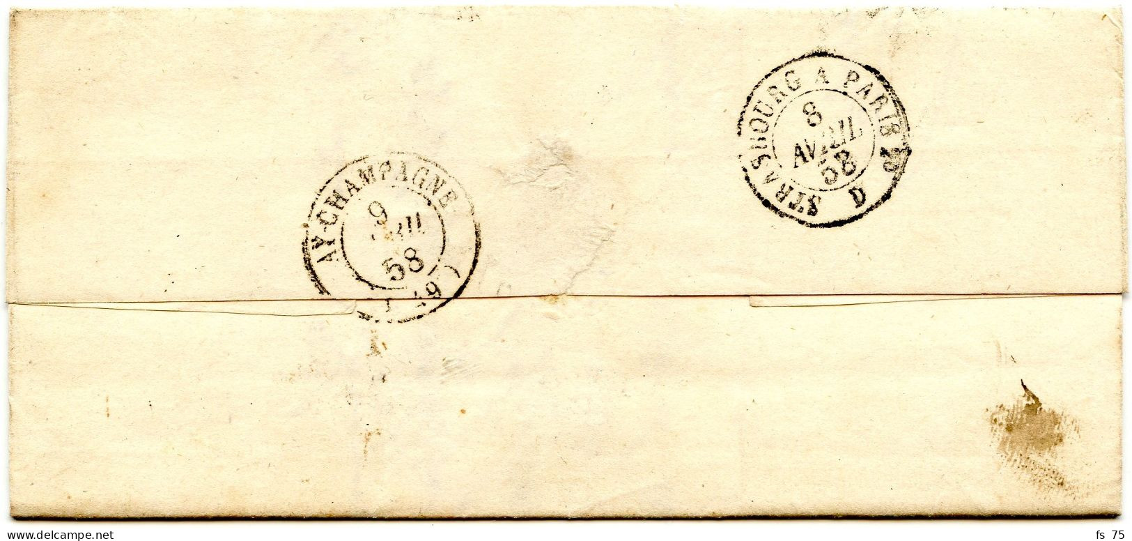 ALLEMAGNE - BLIESKASTEL + DEP. LIM. + TAXE 3, 1858 - Prephilately