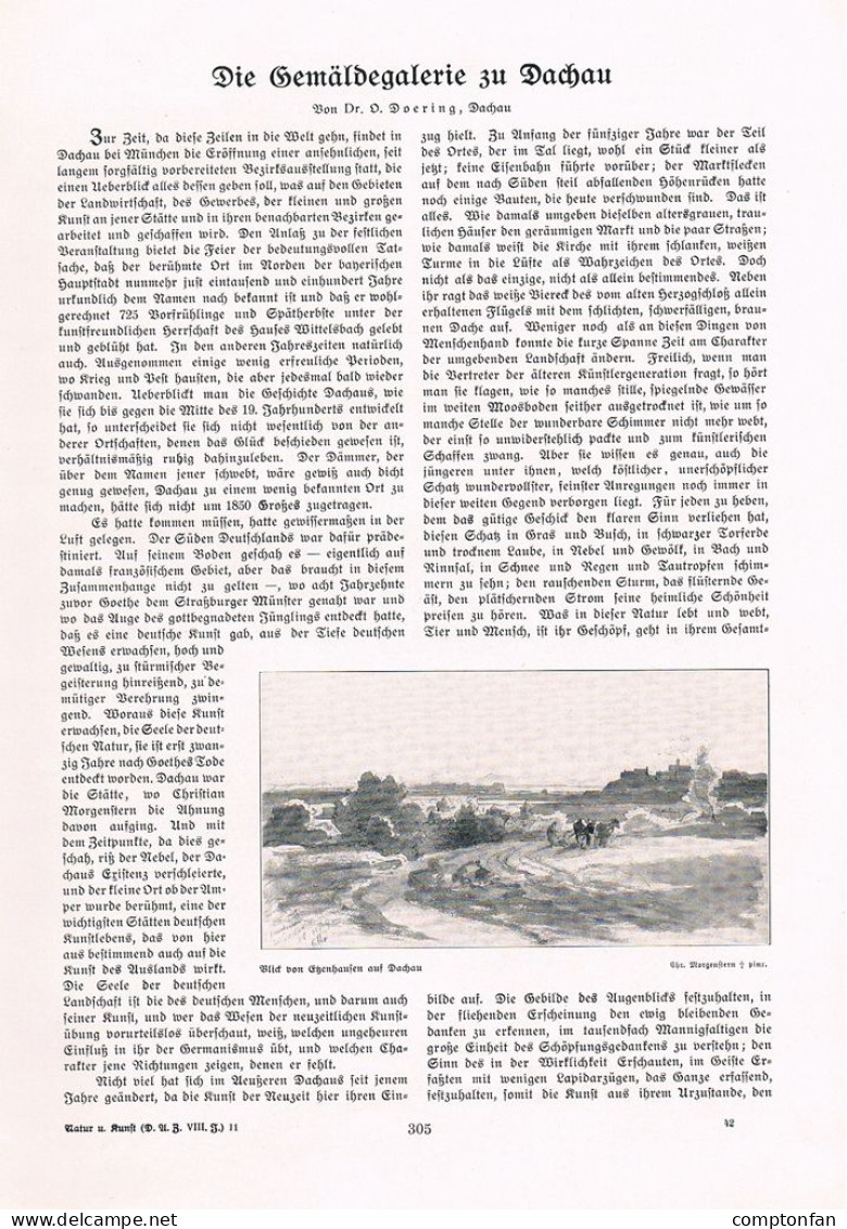 A102 1453-2 Doering Künstlerkolonie Dachau Gemäldegalerie Artikel 1908 - Autres & Non Classés
