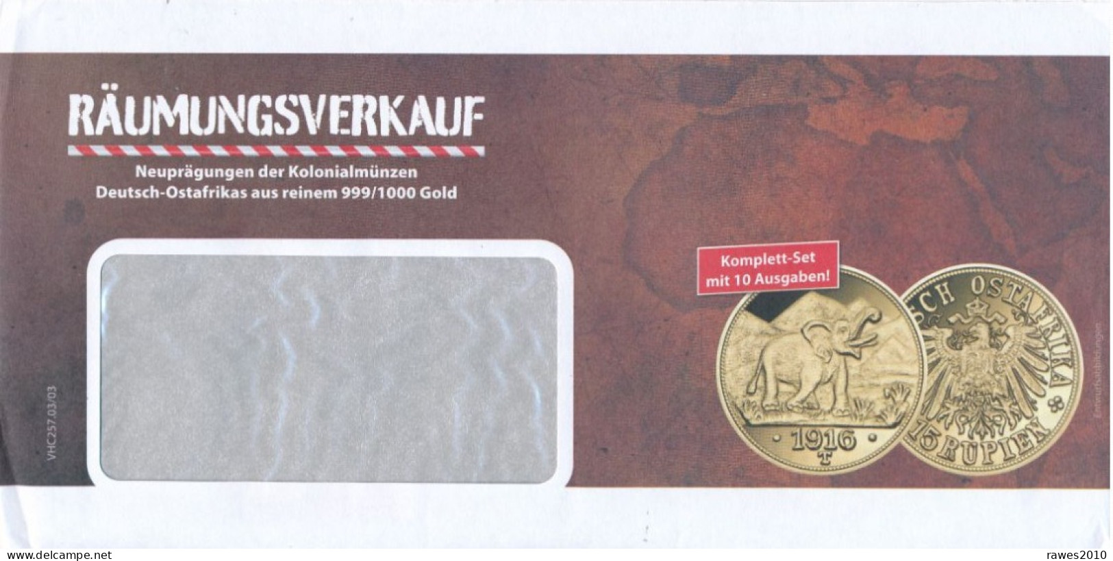 BRD / Bund Konstanz 2024 Umschlag Münzen Deutsch-Ostafrika Elefant Primus GmbH - Covers & Documents