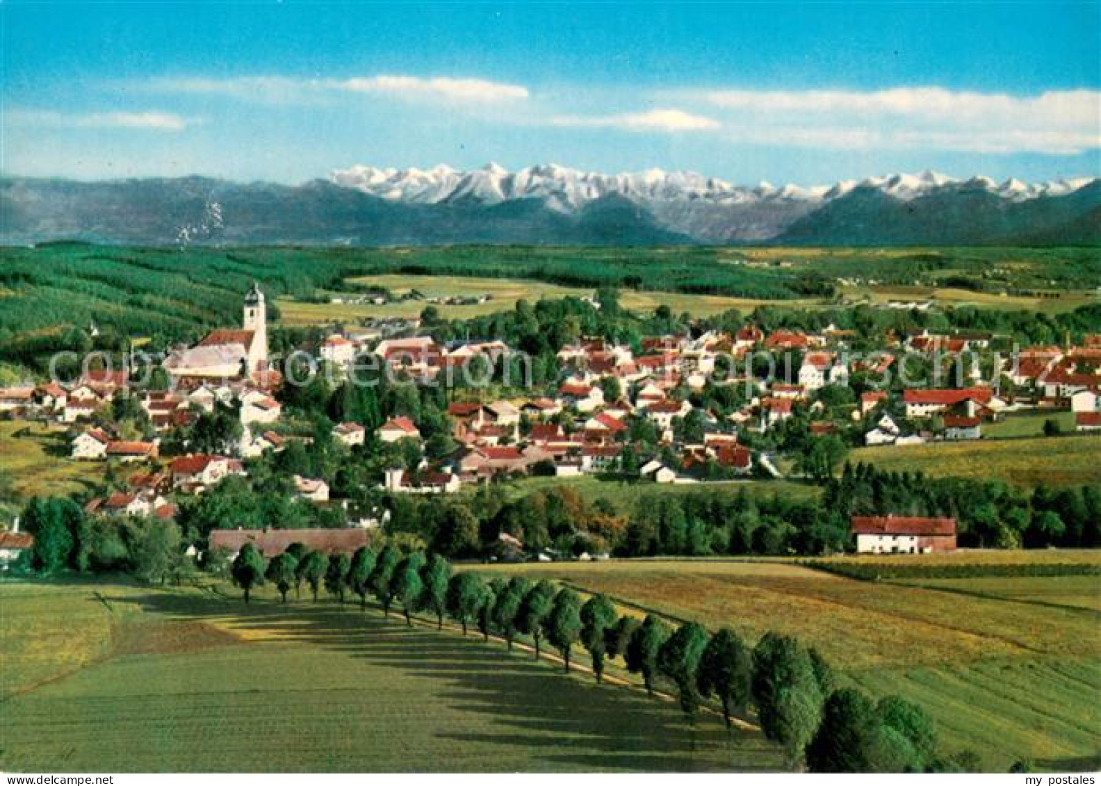 73647149 Ebersberg Oberbayern Blick Vom Aussichtsturm Auf Kaisergebirge Und Gros - Ebersberg