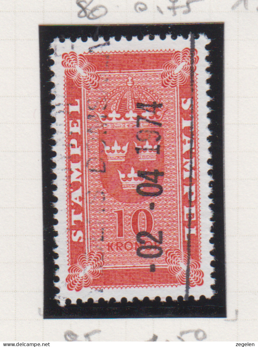 Zweden Fiskale Zegel Cat. Barefoot : Staempel(Documentary) 85 - Revenue Stamps