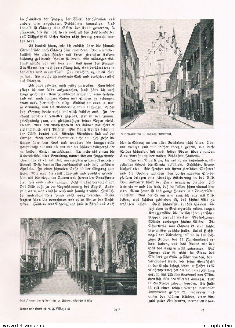 A102 1455 Schwaz Tirol Kunststätte Franziskanerkloster Artikel 1909 - Altri & Non Classificati