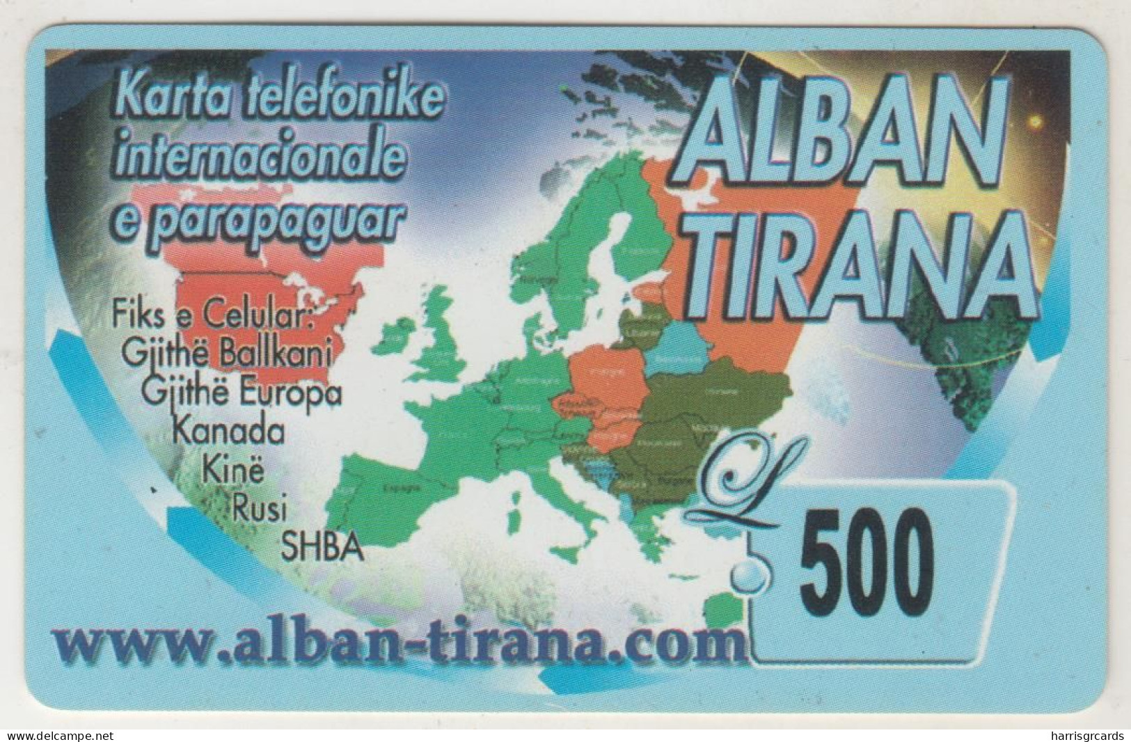 ALBANIA - Alban Tirana, Prepaid Card, 500 Lek, Used - Albanië