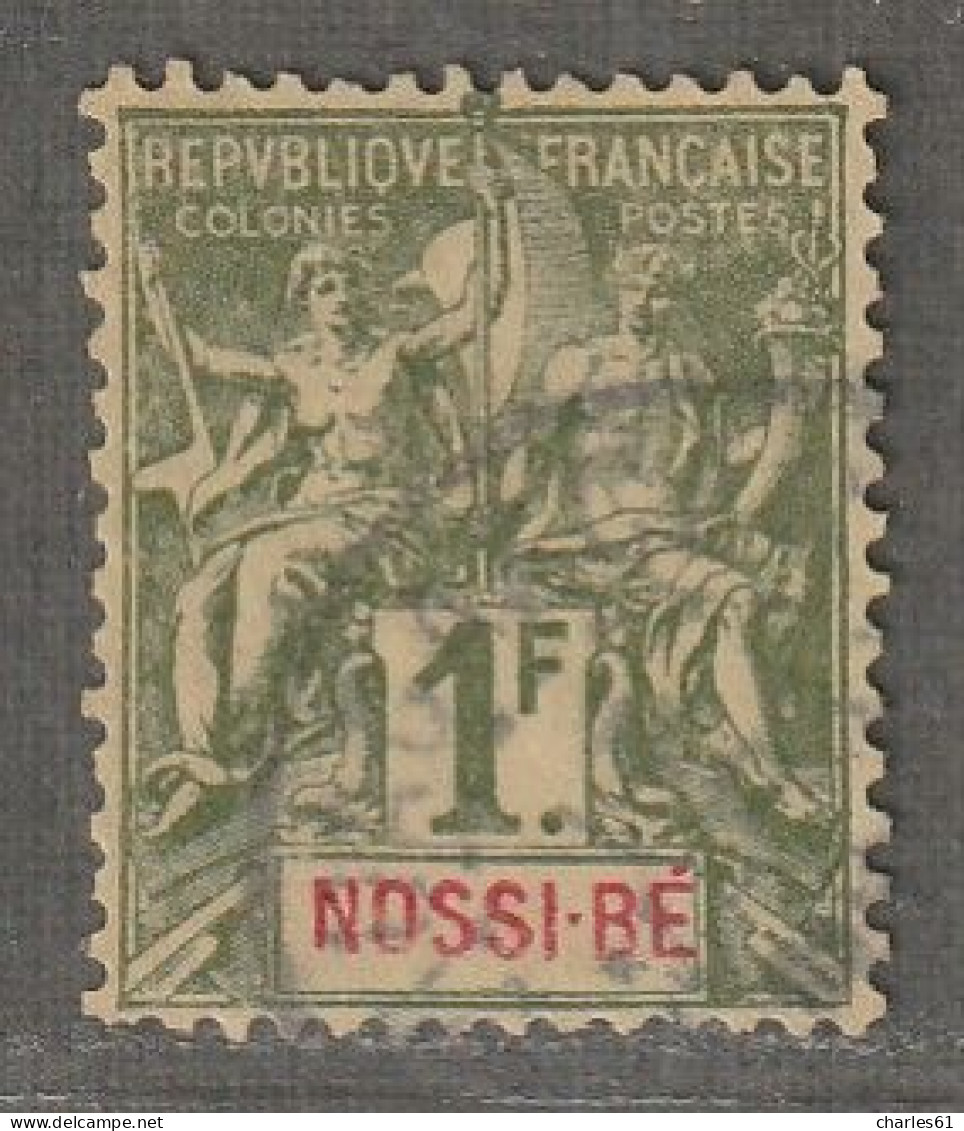 NOSSI-BE - N°39 Obl (1894) 1fr Vert-olive - Gebraucht