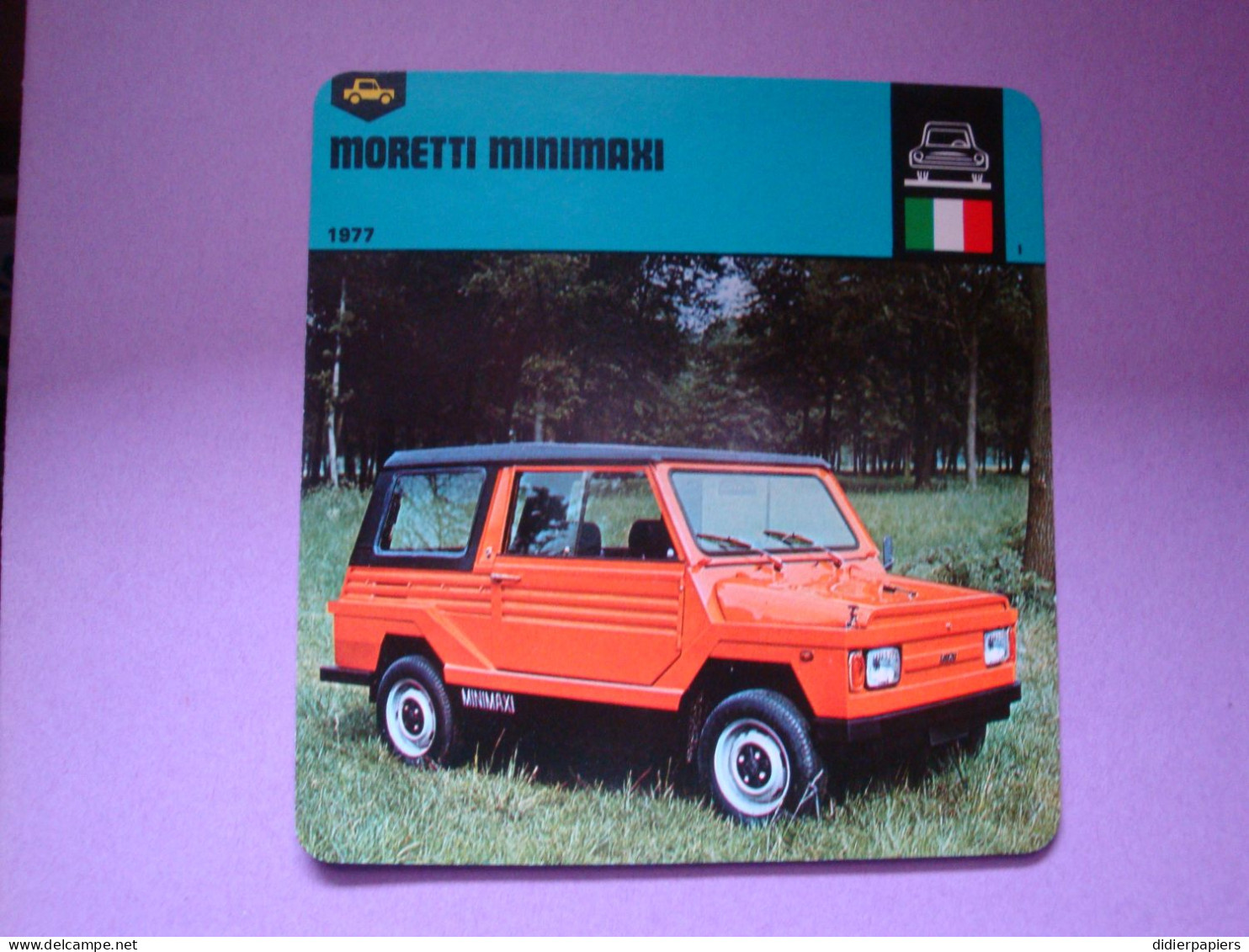 Automobilia Fiche Auto-Rallye 1978 Moretti Minimaxi Italie - Autos