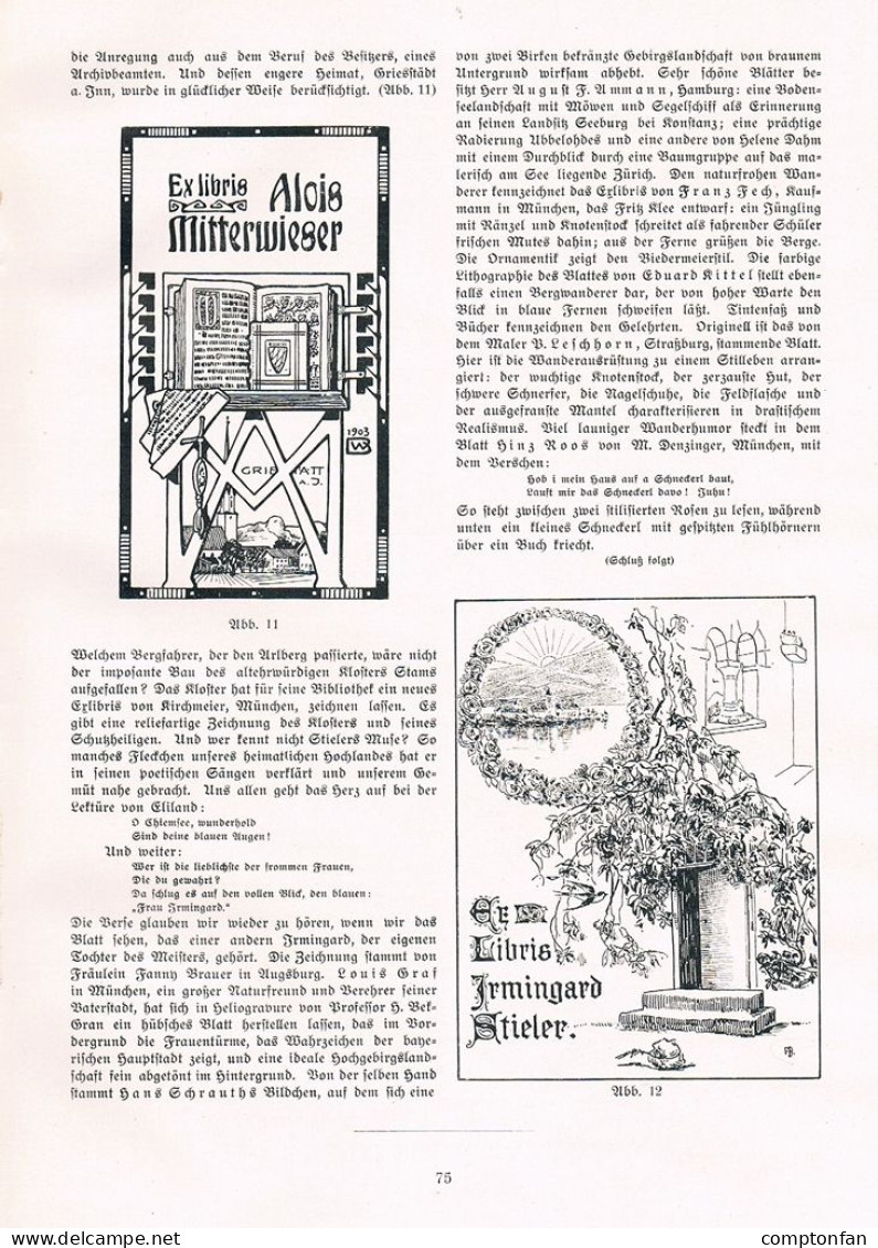 A102 1459 Georg Mader Exlibris Für Alpinisten Bücherzeichen Artikel 1908 - Autres & Non Classés