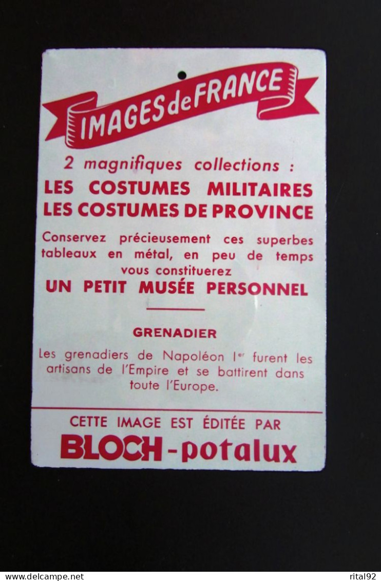 Plaque Publicitaire En Tôle "Potages BLOCH - POTALUX" Série : "LES COSTUMES MILITAIRES" - Tin Signs (after1960)