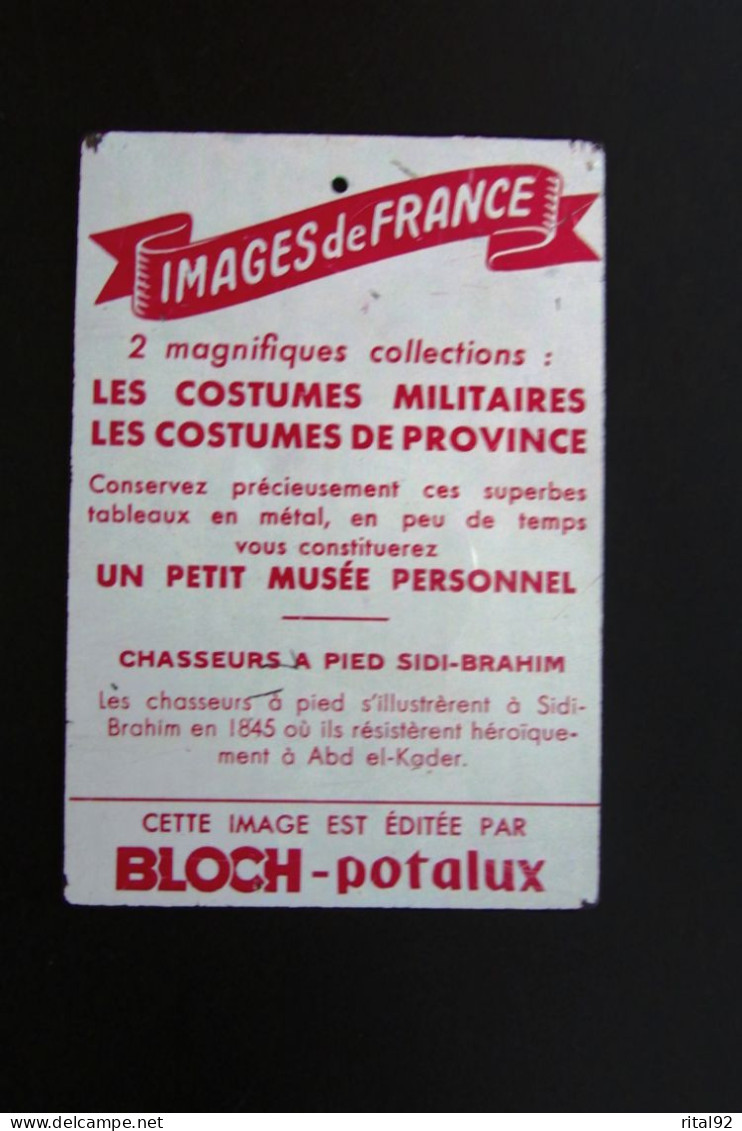 Plaque Publicitaire En Tôle "Potages BLOCH - POTALUX" Série : "LES COSTUMES MILITAIRES" - Placas En Aluminio (desde 1961)