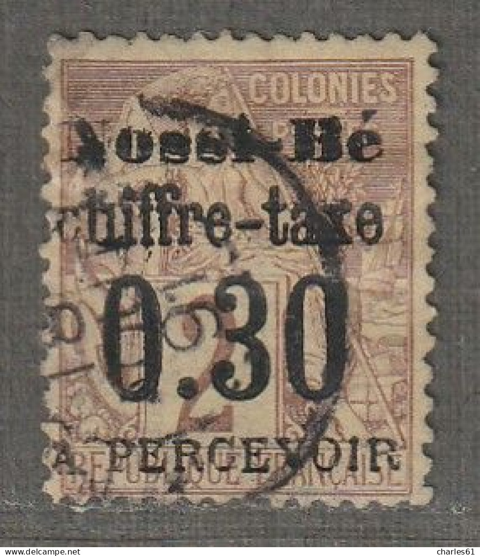 NOSSI-BE - TAXE - N°2 Obl (1891) 30c Sur 2c Lilas-brun - Signé - - Usados