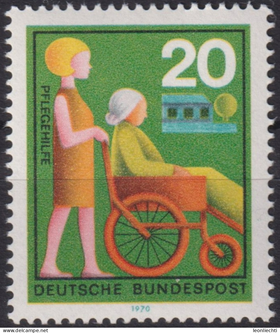 1970 Deutschland > BRD, ** Mi:DE 631, Sn:DE 1024, Yt:DE 491,Pflegehilfe, Freiwillige Hilfsdienste - Handicap