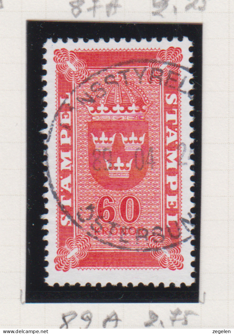 Zweden Fiskale Zegel Cat. Barefoot : Staempel(Documentary) 89A - Revenue Stamps