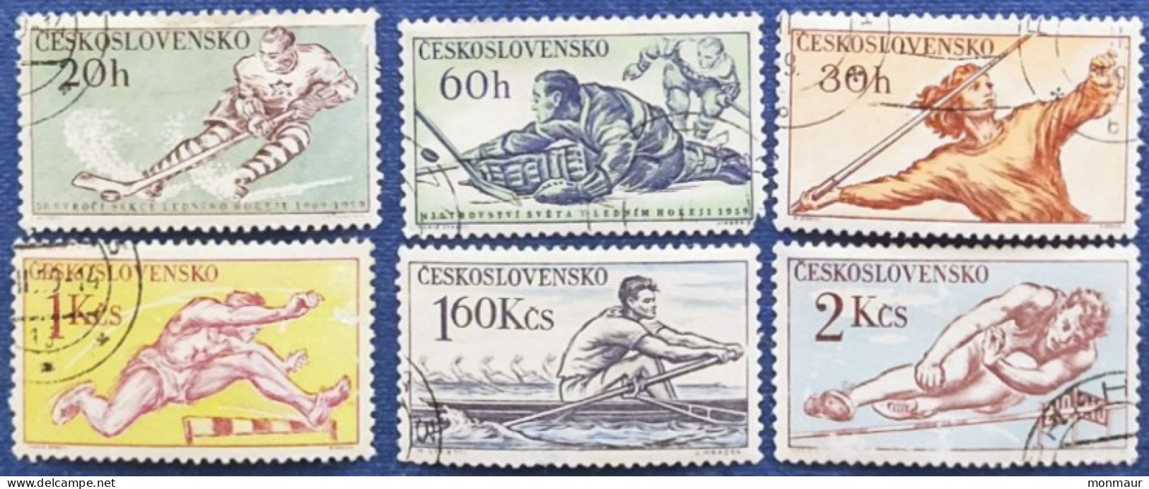 CECOSLOVACCHIA   1959 SPORT  SERIE COMPLETA - Usados