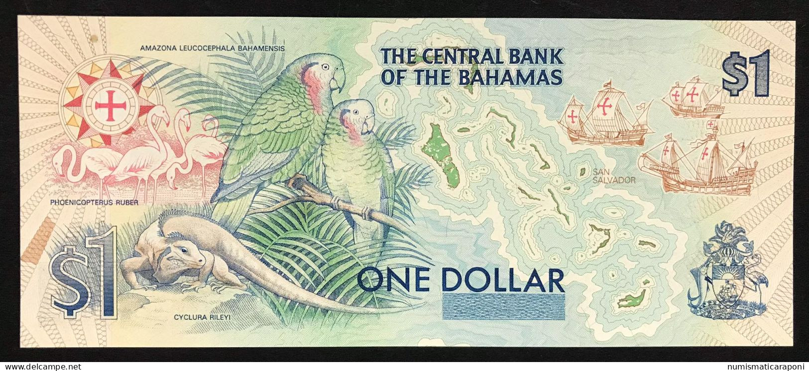 Bahamas  1 Dollars Quincentennial Colombo Fds UNC  Lotto 035 - Bahama's
