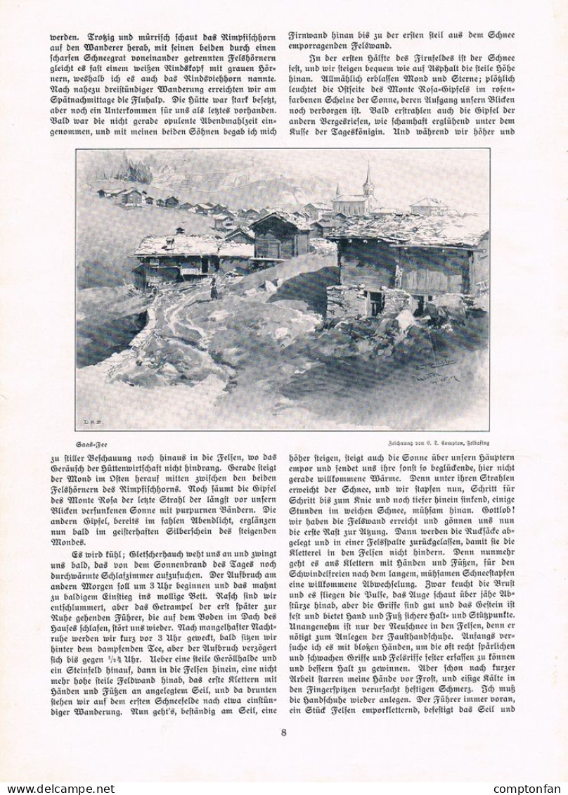 A102 1463 Bergfahrten Mischabelgruppe Dom Domhütte Wallis Artikel 1907 - Altri & Non Classificati