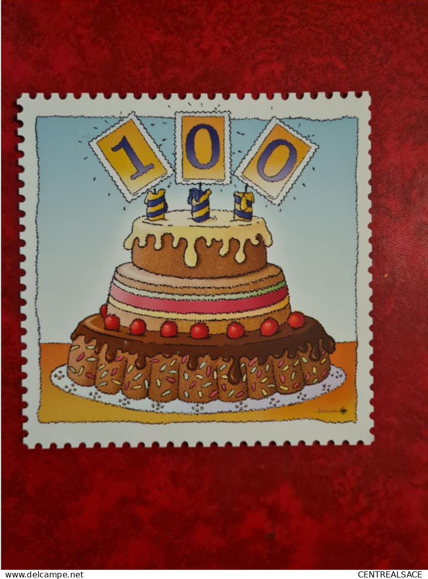 Carte TIMBRES  ILLUSTRATION CREATION THIERRY LAMOUCHE CARTE PHILINFO ANNIVERSAIRE 100 - Briefmarken (Abbildungen)