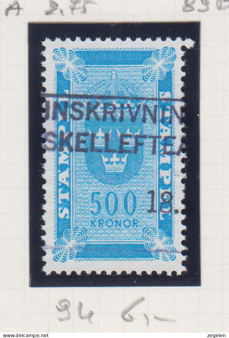 Zweden Fiskale Zegel Cat. Barefoot : Staempel(Documentary) 94 - Revenue Stamps