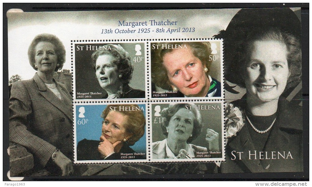 2013 St. Helena Margaret Thatcher Souvenir Sheet  MNH - St. Helena