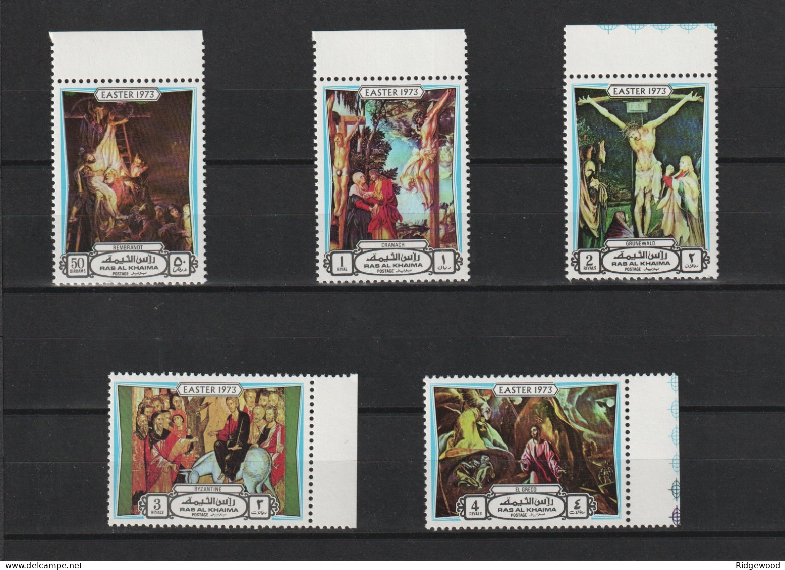 1972  Ras Al Khaima - Easter Paintings - Complete Set  Mi 894A - 898A - Perf - MNH - Ra's Al-Chaima