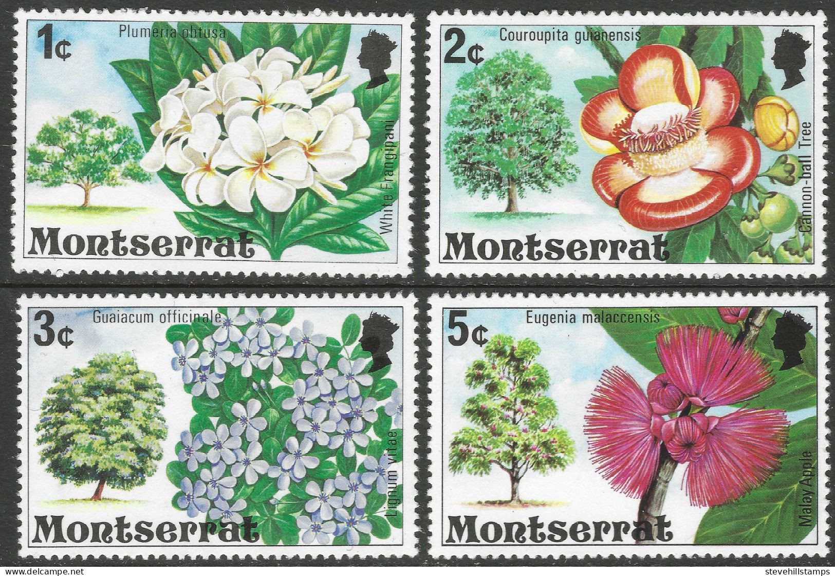 Montserrat. 1976 Flowering Trees. 4 MH Values To 5c (1c, 2c, 3c, 5c) . SG 371etc. M3073 - Montserrat