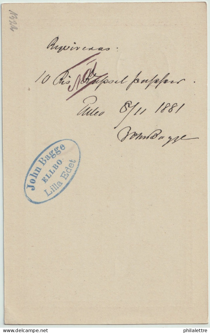 SUÈDE / SWEDEN - 1881 - "LILLA-EDET" CDS On 6ö Postal Card Mi.P7 Addressed To Göteborg - Brieven En Documenten
