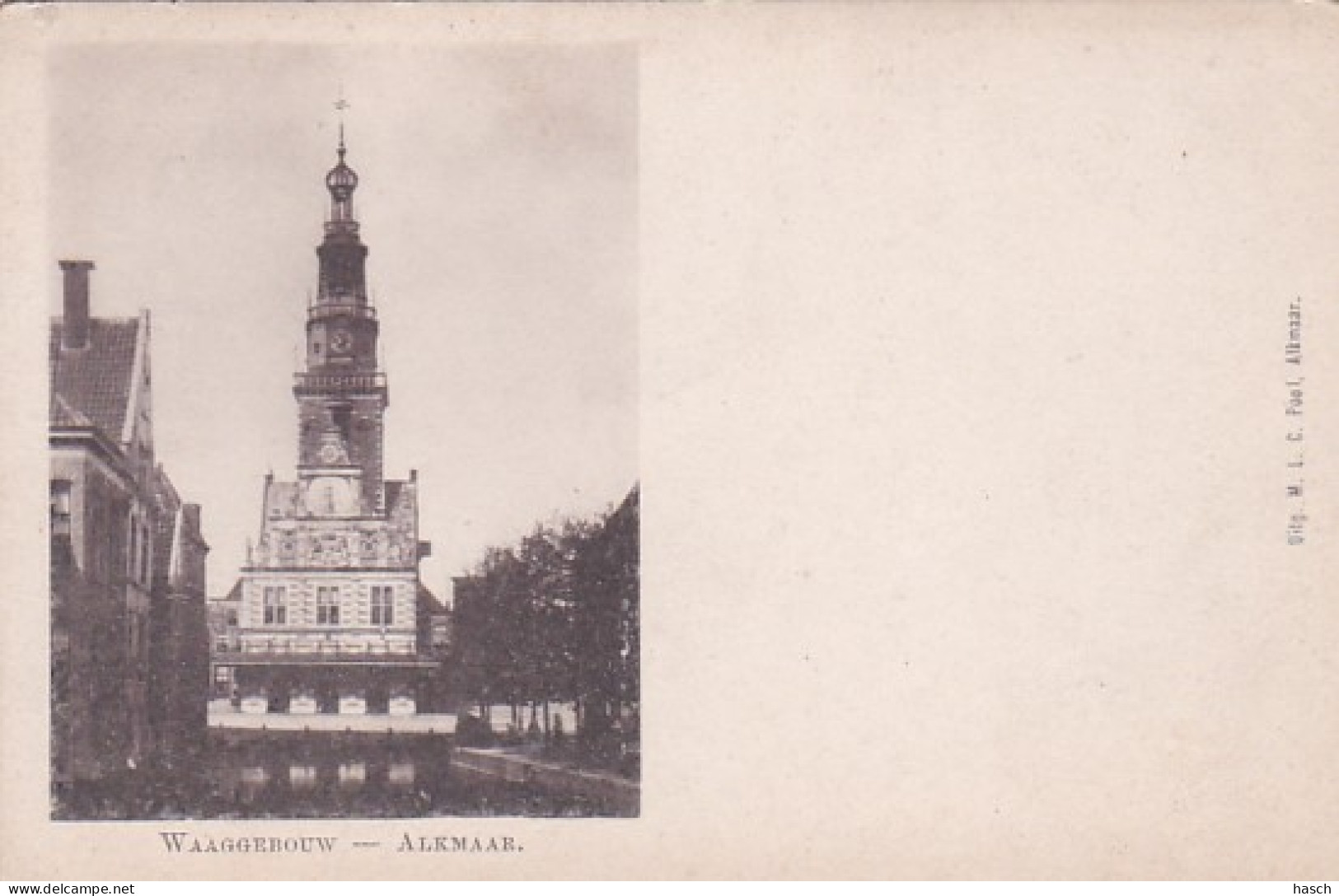 3765	83	Alkmaar, Waaggebouw Rond 1900 (kleine Vouwen In De Hoeken) - Alkmaar