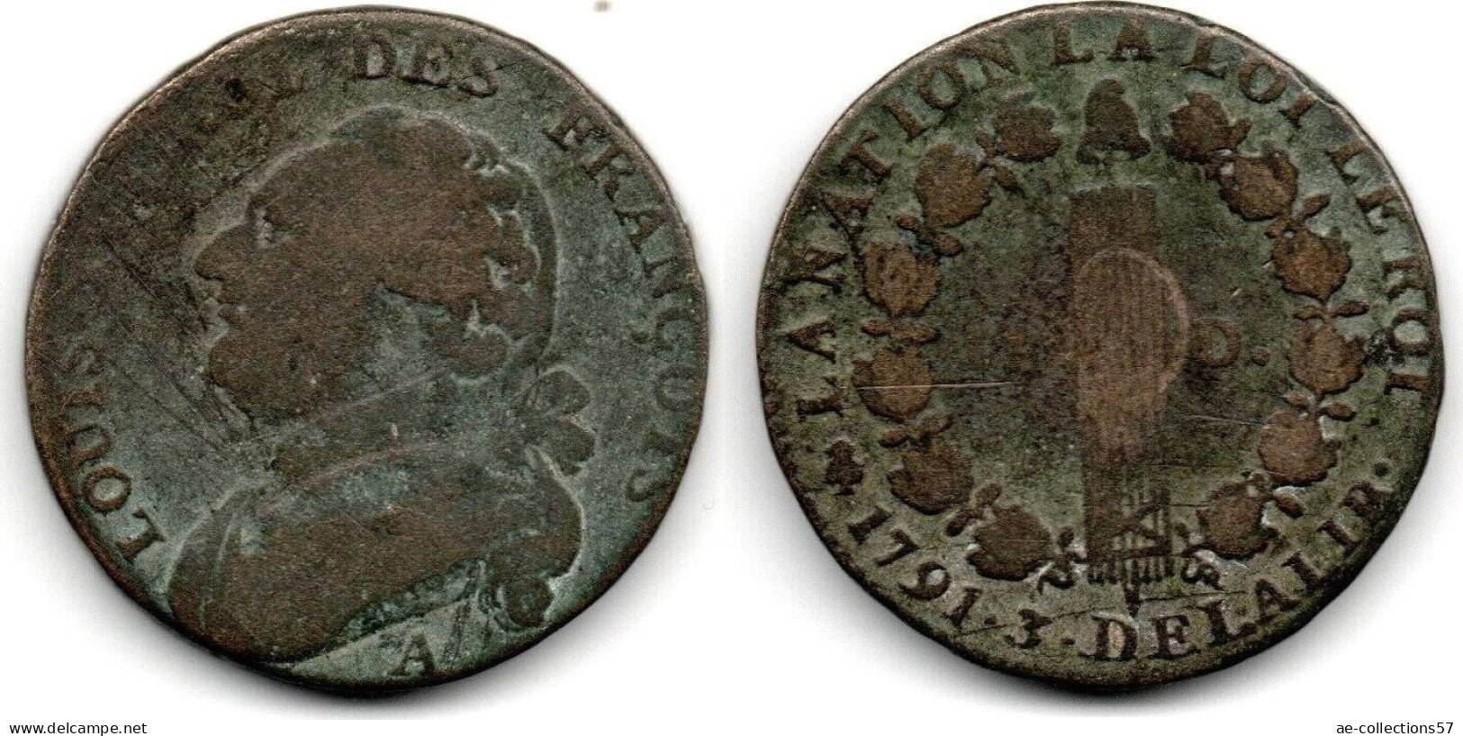 MA 33868 / France - Frankreich 12 Deniers 1791 A Louis XVI B+ - 1774-1791 Ludwig XVI.