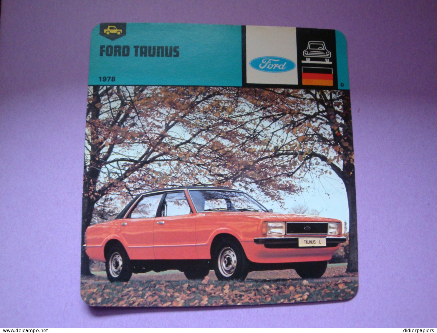 Automobilia Fiche Auto-Rallye 1978 Ford Taunus Allemagne - Cars