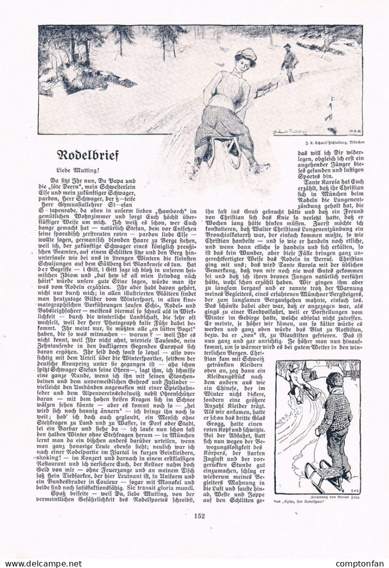 A102 1467-2 A. Dessauer Rodelbrief Rodel Schlitten Wintersport Artikel 1907 - Andere & Zonder Classificatie