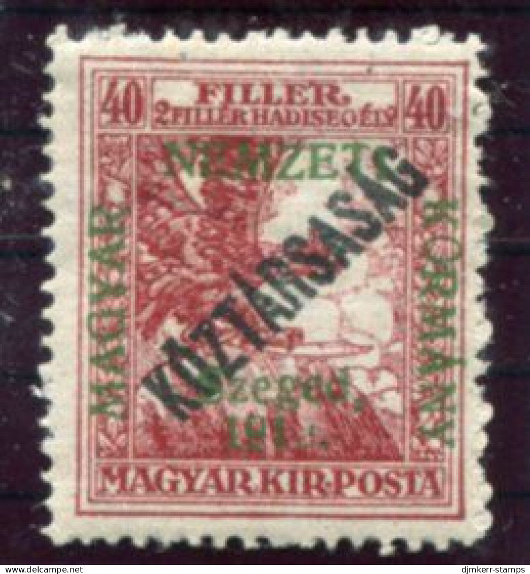 HUNGARY (SZEGED) 1919 War Charity 40+2 F. Overprinted Köztarsasag LHM / *.  Michel 26 - Szeged