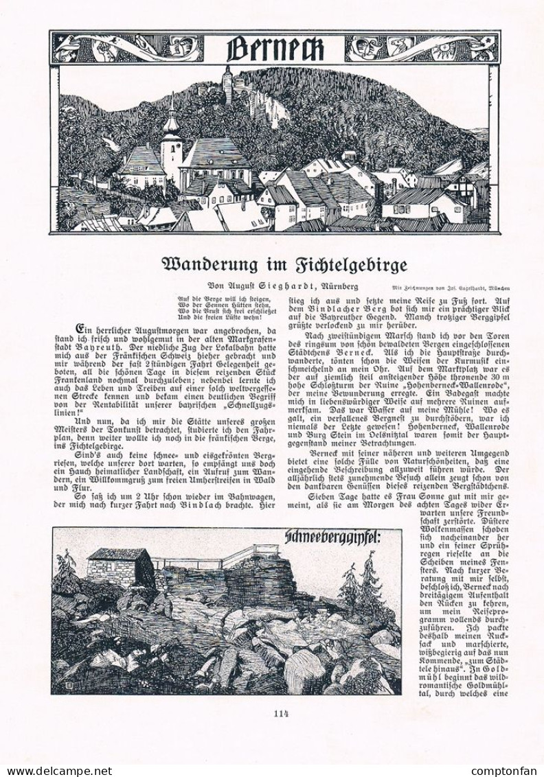 A102 1469-3 August Sieghardt Fichtelgebirge Wanderung Artikel 1907 - Autres & Non Classés