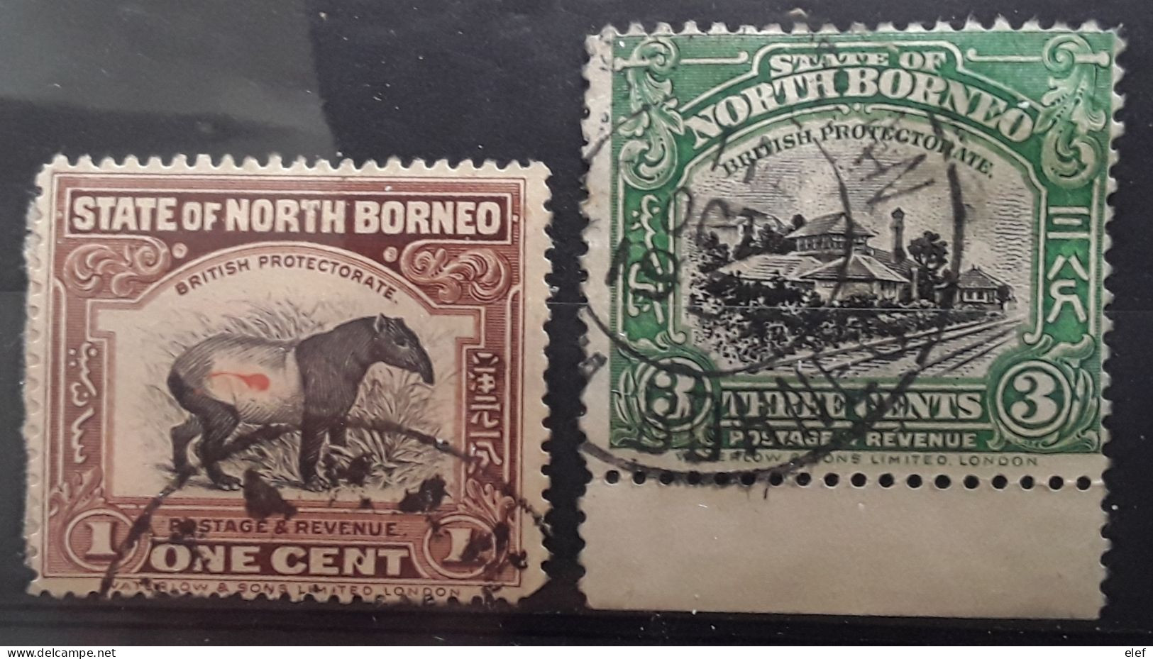 NORTH BORNEO Du Nord 1909- 1922 , Yvert 131 & 214  Obl Cachet à Date Cds Cancel  , TB - Noord Borneo (...-1963)