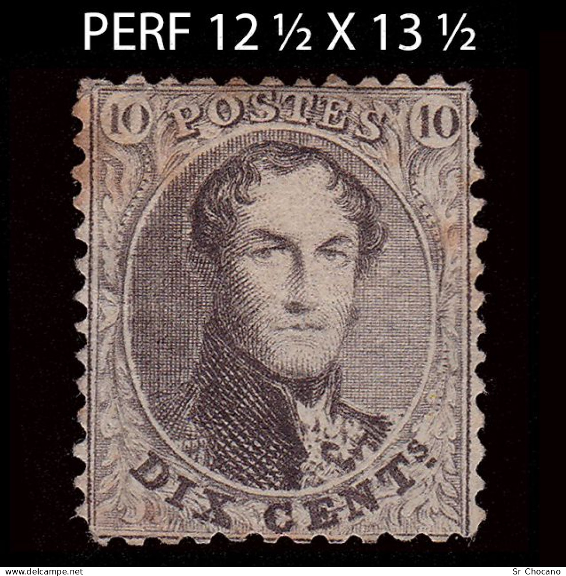 BELGIUM.1863.K Leopold I.10c.YVERT 14C.MNG.PERF 12 ½ X 13 ½   NO GUM - 1863-1864 Médaillons (13/16)