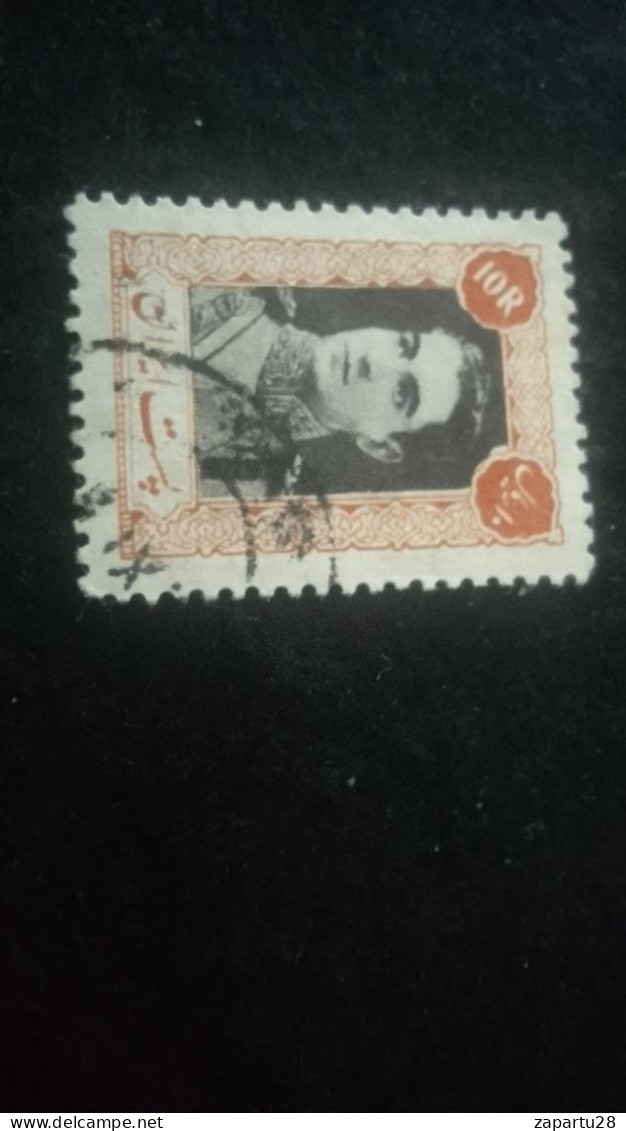 İRAN-1942- 1945   10   Rİ   DAMGALI   RİZA ŞAH PEHLEVİ - Iran