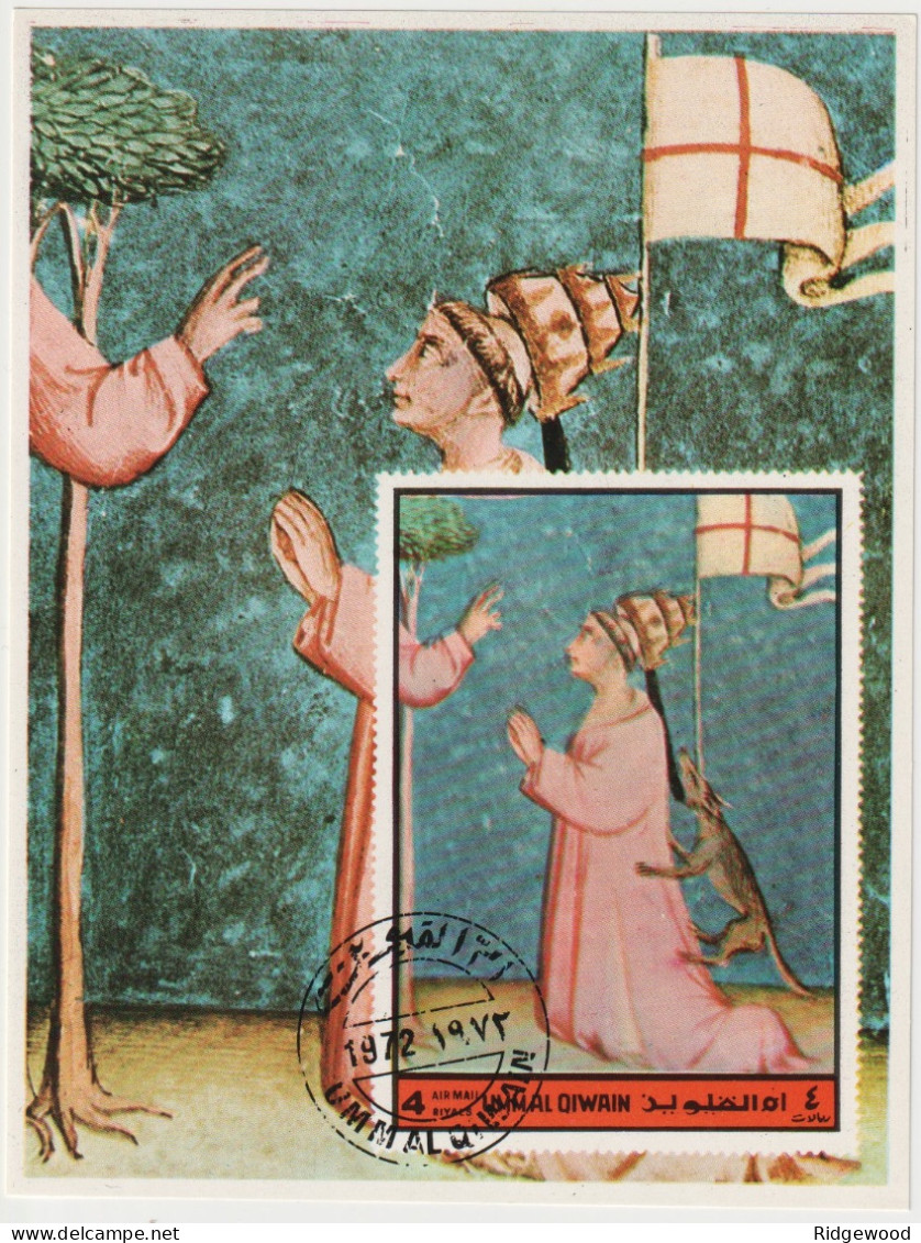 1972  Umm Al Qiwain - Dante Divine Comedy    Mini Sheet #2 - Imperf - Cancelled To Order (CTO) - Umm Al-Qiwain