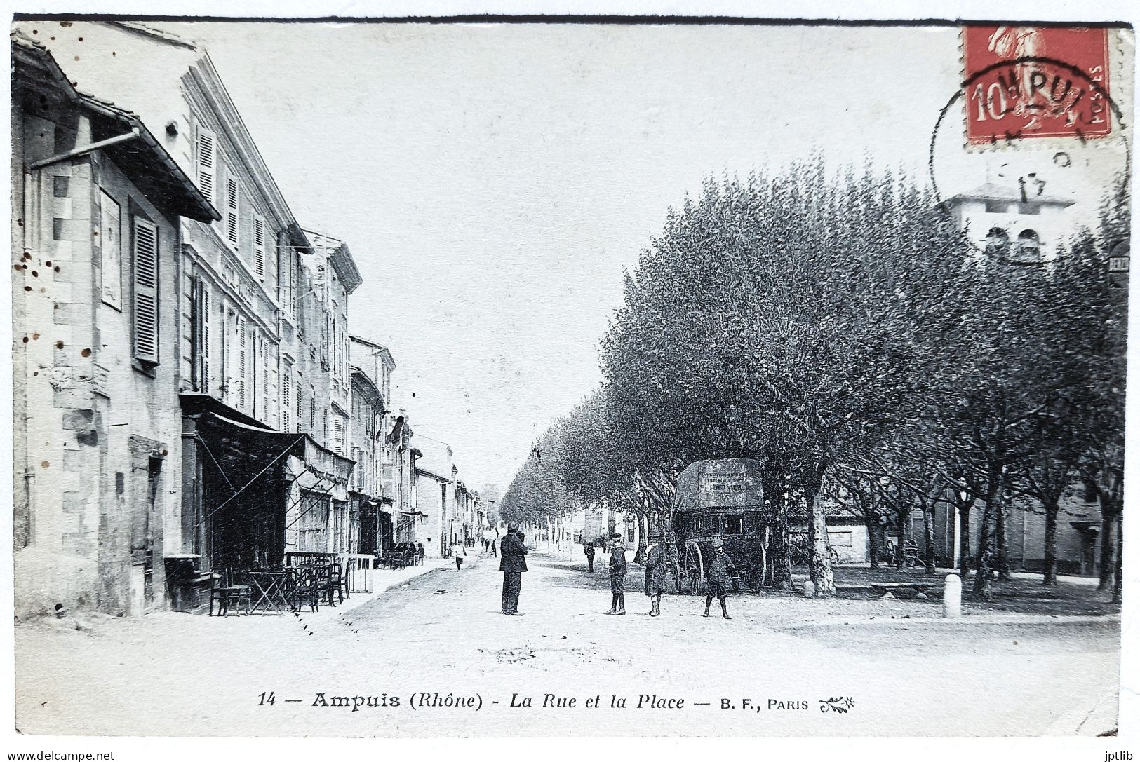 CPA Carte Postale / 69 Rhône, Ampuis / B. F. (Berthaud Frères) - 14 / La Rue Et La Place. - Amplepuis