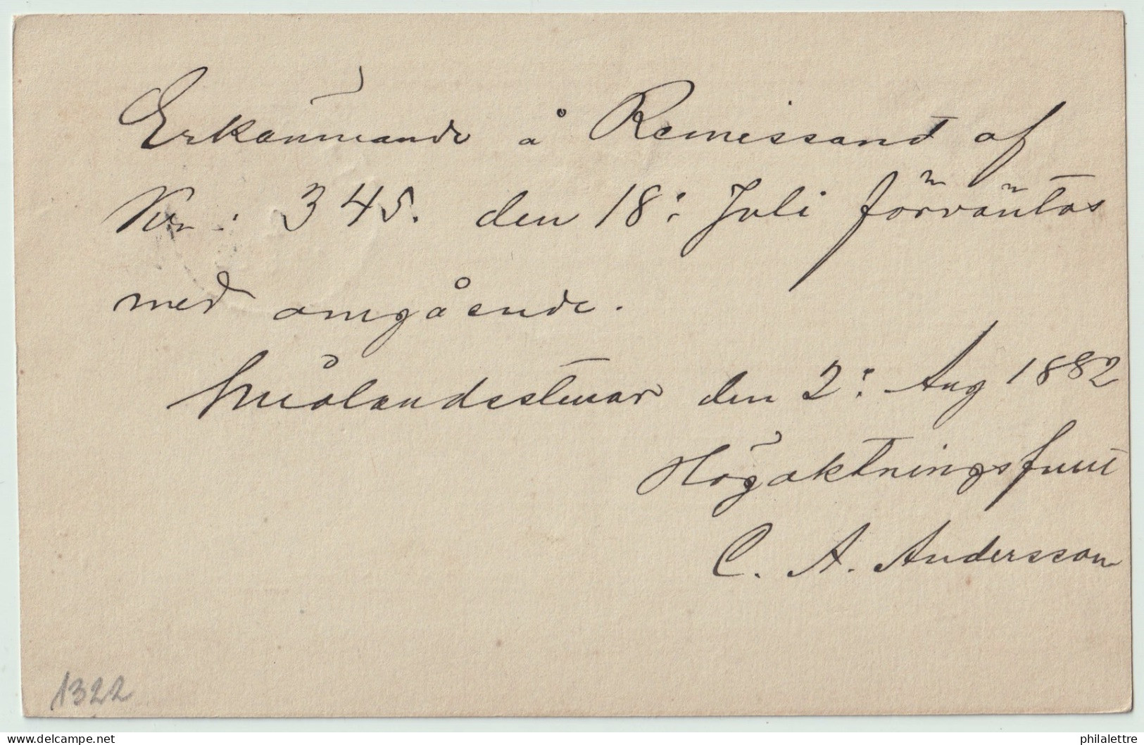 SUÈDE / SWEDEN - 1882 - "SMÅLANDS STENAR" CDS On 6ö Postal Card Mi.P7 Addressed To Göteborg - Brieven En Documenten