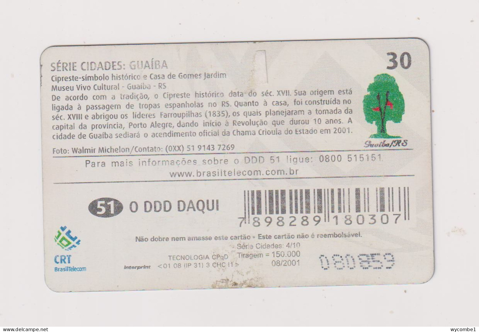 BRASIL - Chama Crioula  Inductive  Phonecard - Brasilien