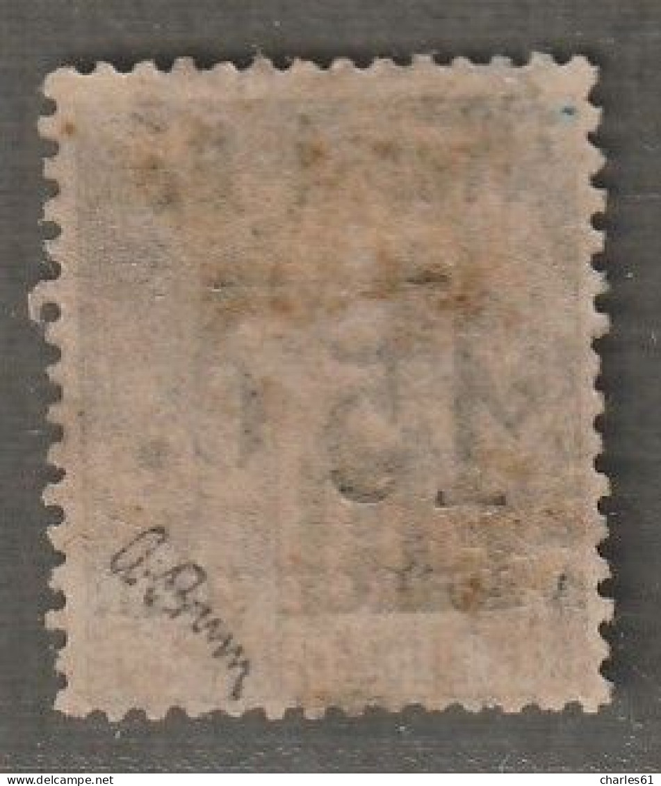 NOSSI-BE - TAXE - N°13 * (1891) 15c Sur 10c Noir - Signé - - Unused Stamps