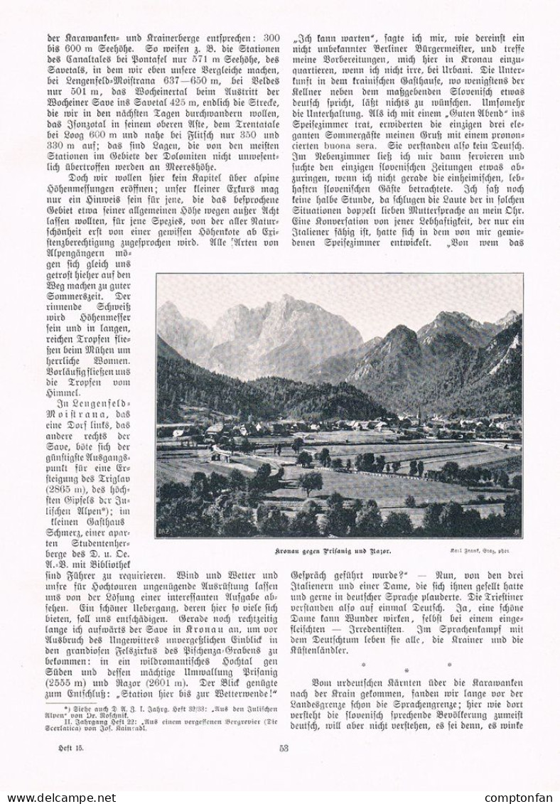 A102 1476 Baumgärtner Kronau Triglav Trenta Slowenien Artikel 1905 - Autres & Non Classés